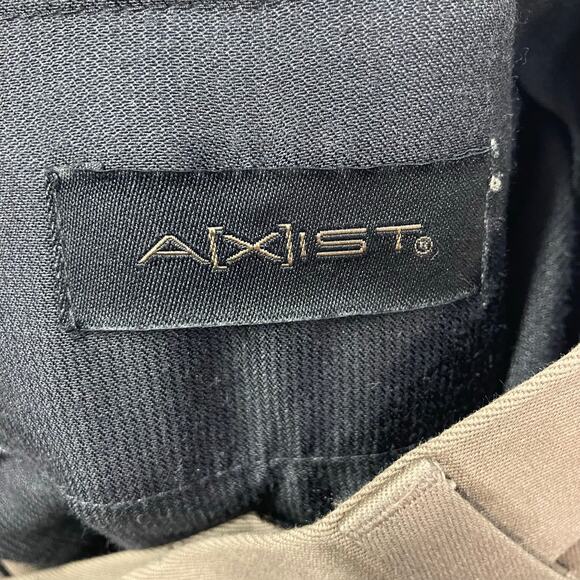 Axist Mens 33x30 Khaki No-Iron Premium Cotton Dress Pants Flat Front Pockets New - Picture 3 of 14